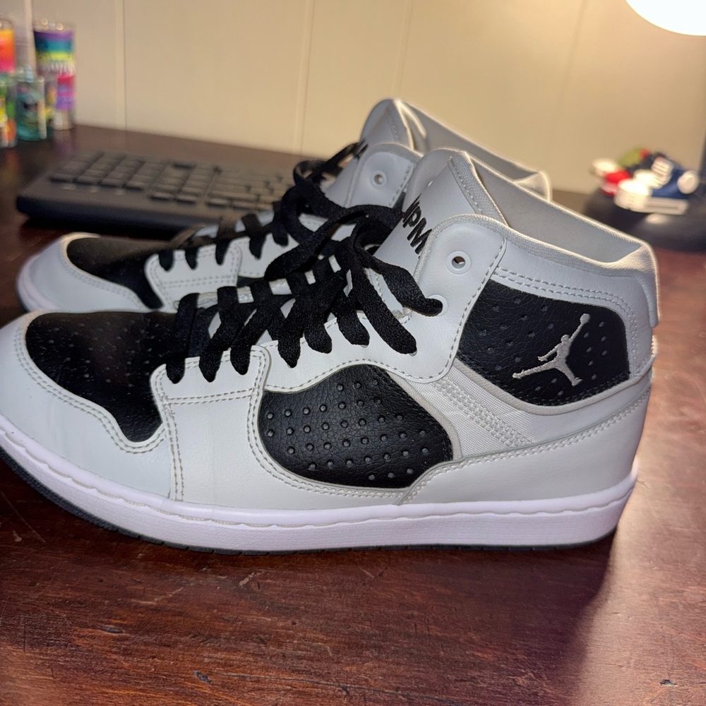Jordan Black and Gray High-Top Sneakers